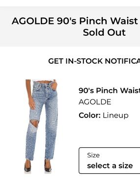 Agolde 90's Pinch Waist Straight Leg Jeans in Light Blue Acid Wash